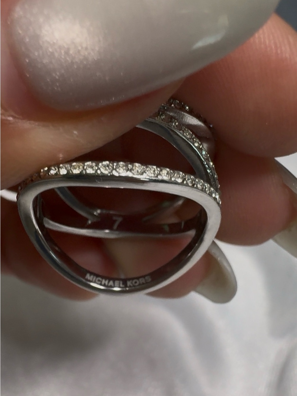 MICHAEL KORS Rhinestone Pave Multi-band ring - Picture 4 of 5